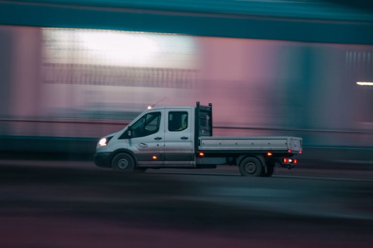 a white pick up truck