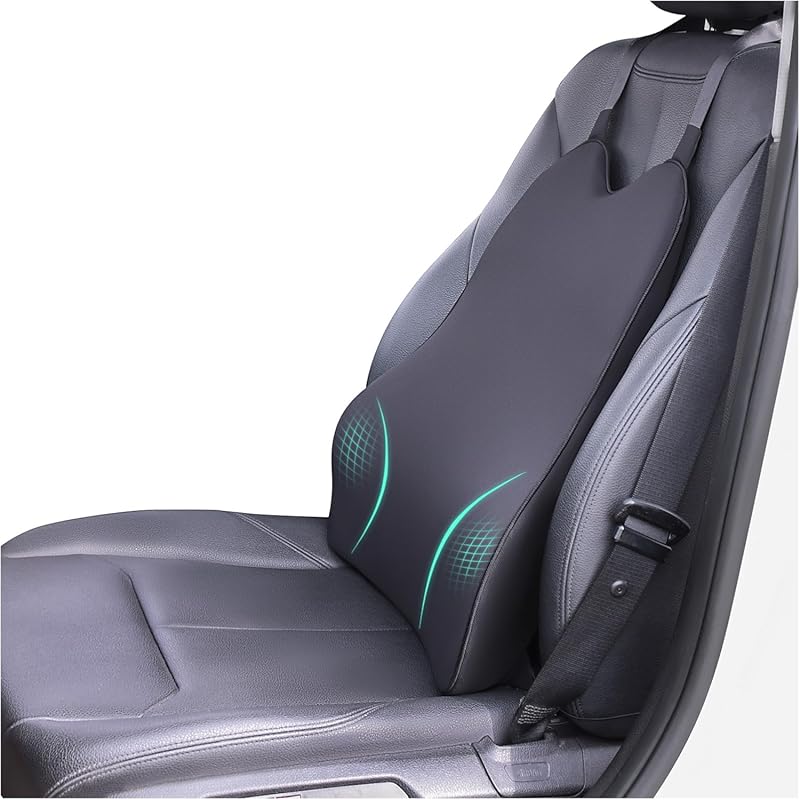 Extended Lumbar Support Pillow for Car, Full-Back Cushion for Long Rides