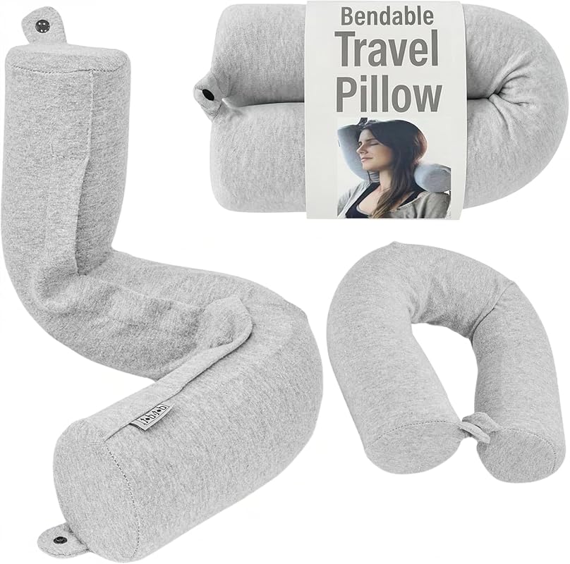 Dot&Dot Twist Memory Foam Travel Pillow, Bendable 26-Inch Neck Support