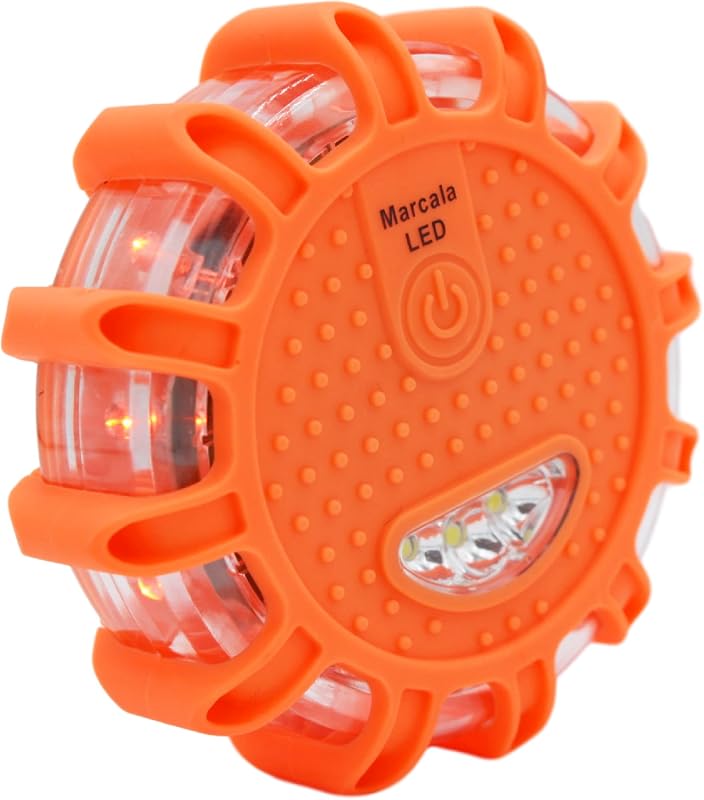 Marcala LED Road Flares, DOT-Compliant Emergency Lights with 9 Flashing Modes and Batteries
