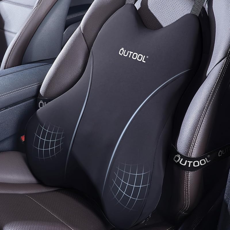 QUTOOL Memory Foam Lumbar Support Pillow for Car, Truck, and Office Chair