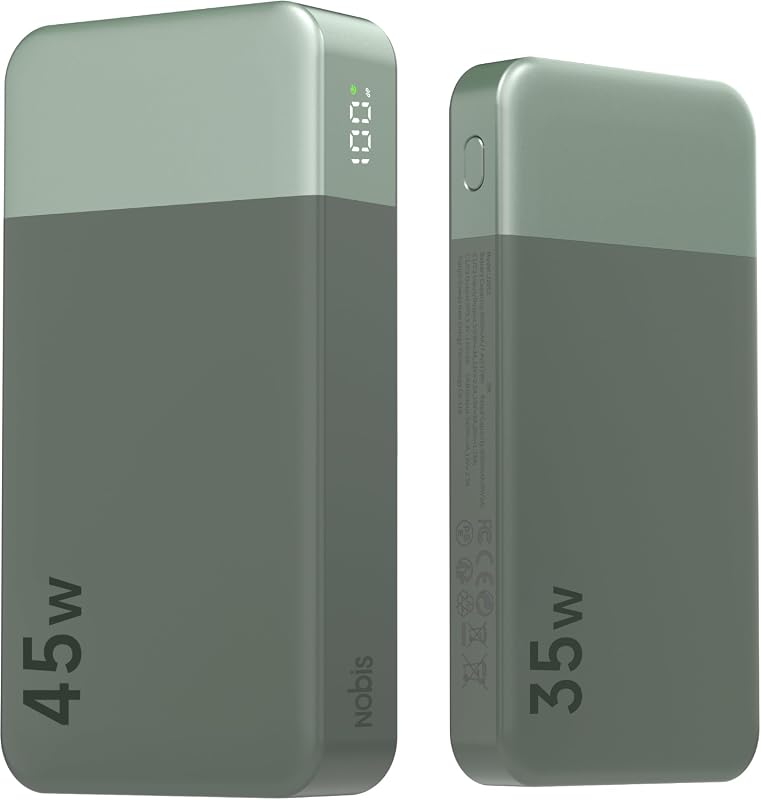 NOBIS 45W 20000mAh Power Bank and 35W 10000mAh Portable Charger Bundle