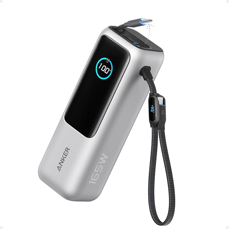 Anker 25000mAh Laptop Power Bank with 165W Output and Retractable Cables
