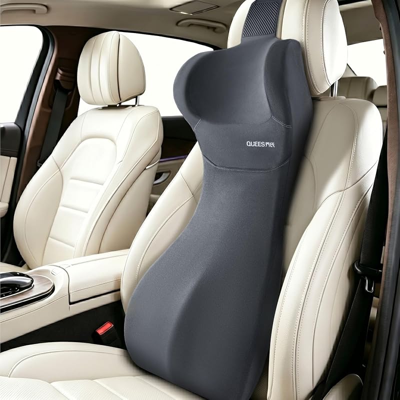 Memory Foam Lumbar Support Pillow with Headrest for Car, SUV, and Truck