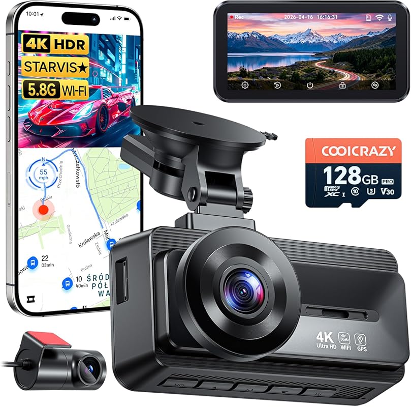 Coolcrazy 4K Dash Cam