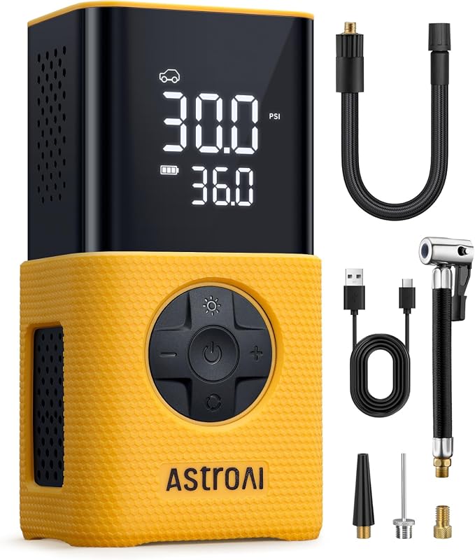 AstroAI L7S Cordless Tire Inflator with Digital Gauge, LED Light and Auto Shut-Off