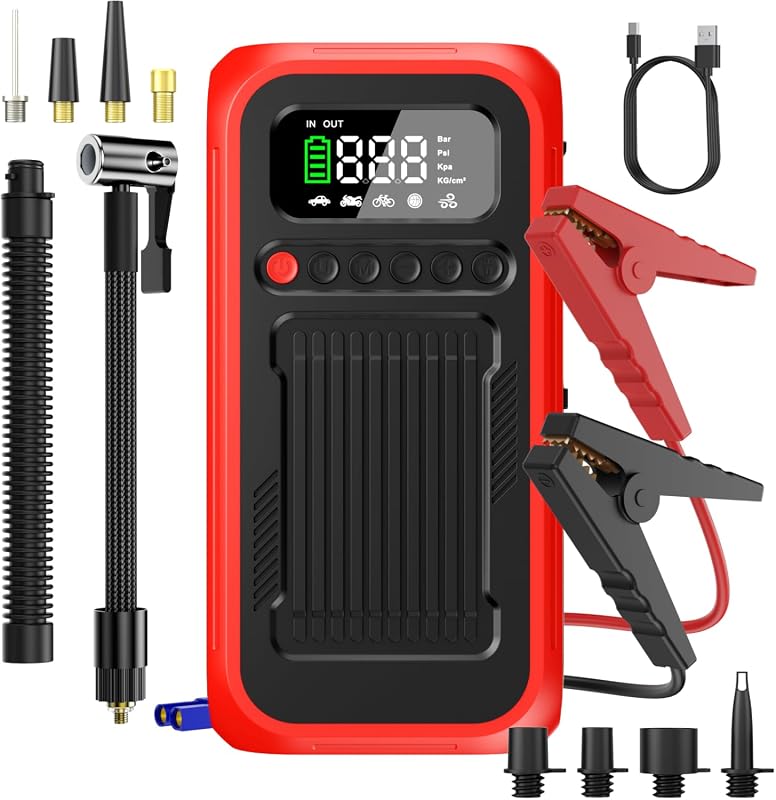 Portable Air Compressor Jump Starter